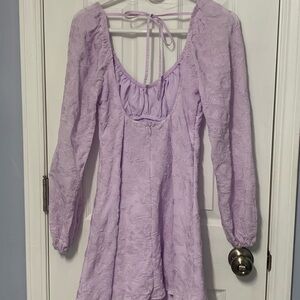 wild fable Lavender Textured Mini Dress with Scoop Back